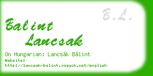 balint lancsak business card